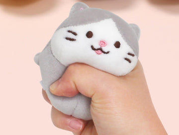 MOCHI Squishy Stress Relief Ball Washable (Grey Cat) mese