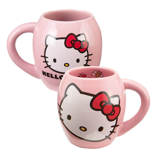Sanrio Hello Kitty 18 Ounce Oval Pink Ceramic Mug www.cutecrushco.com