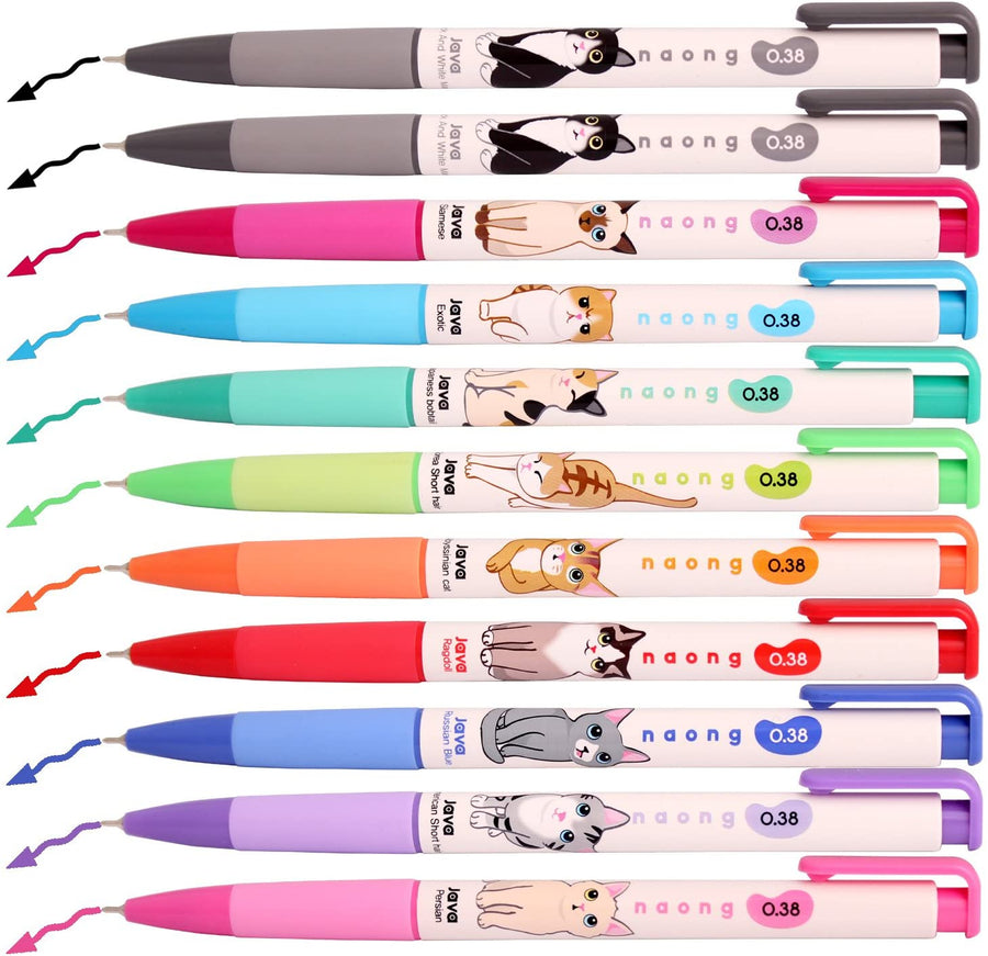 naong-11-set-ballpoint-pens-multicolor-0-38mm
